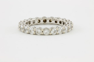 An 18ct white gold diamond set full eternity ring, approx. 2.09ct