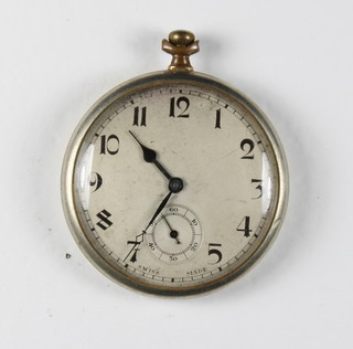 A gentleman's open faced dress pocket watch with Arabic numerals