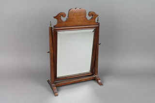 A 19th Century rectangular bevelled plate toilet mirror 15"h x 10 1/2"w