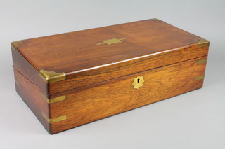A Victorian rosewood and brass mounted writing slope