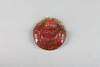 A 19th Century Chinese carved hardstone pendant in the form of Shu Lau