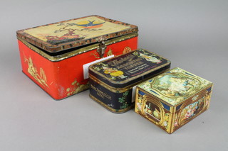 A Thorntons assorted toffee tin, a Kemps biscuit tin and a Bluebird toffee tin