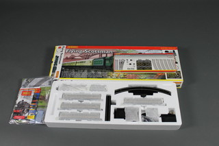 A Hornby O0 gauge Flying Scotsman train set - boxed and a track pack system