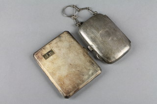 An engine turned silver cigarette case, a ditto cheroot case, 5 ozs 