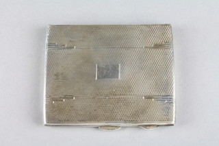 An engine turned silver cigarette case, approx. 3.3 ozs 