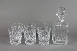 A Webb crystal square decanter and 6 tumblers
