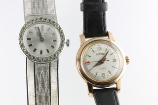 A lady's 1930's gilt cased Roma wristwatch and 1 other