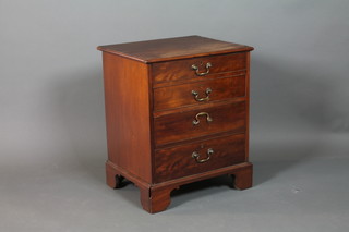A Georgian mahogany commode in the form of a 4 drawer chest with fall front and   drawer 28"h x 24"w x 19 1/2"d 