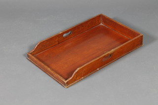 A rectangular mahogany Butler's tray (no stand) 4"h x 27"w x 17" 1/2"d