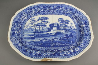 A Victorian Copeland Spode, Spode Tower meat dish with landscape view 20" (f)