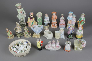 A collection of mainly Continental bisque figures