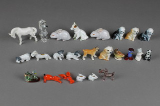 A collection of bisque and other china animals