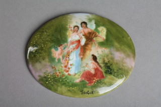 A 19th Century Austrian oval plaque depicting Summer 3 1/2" 