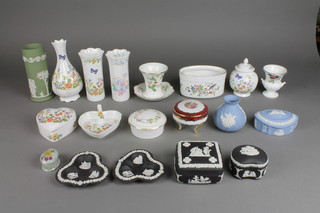 A quantity of Wedgwood Jasperware, Coalport and decorative china