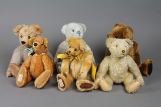 A Deans Rag Book limited edition teddybear - Hampton 9", ditto Hector 11", ditto Horatio 11", a Little Chalmers yellow teddybear 11", a limited edition G McBride teddybear - Jonathan 11" and a hump backed yellow teddybear with articulated limbs 11"