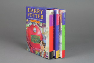 J K Rowling, Harry Potter Three volumes "Harry Potter and the Philosophers Stone", "Harry Potter and The Chamber of Secrets" and "Harry Potter and the Prisoner of Azkaban", a Ted Smart edition 