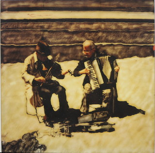 Hans Hoeffer, a photograph, a study of musicians inscribed photoworks "Music by Sunlight", unsigned 16" x 16" 