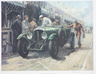 Alan Fearnley, a limited edition print "Winners Pitstop"  105/850, signed 7" x 10"