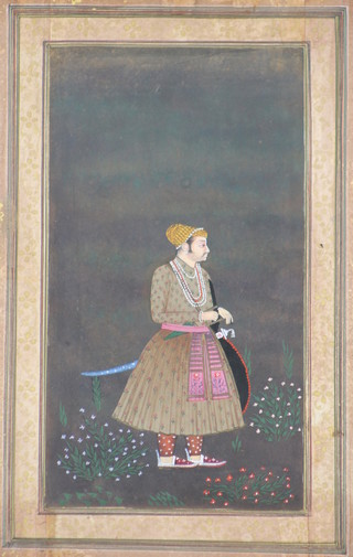 Persian watercolour, study of a Persian warrior, unsigned 7.25" x 4"