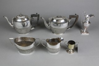 A plated demi-fluted 4 piece tea and coffee set and minor items