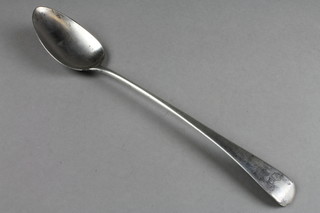 A Georgian silver Old English pattern serving spoon with monogram, London 1808