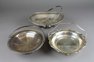 3 Edwardian silver plated baskets