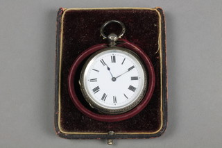 An Edwardian silver fob watch with chased decoration