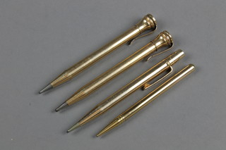 4 gold plated propelling pencils