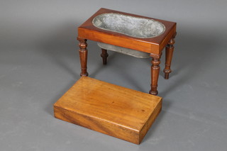 A Victorian rectangular mahogany bidet raised on turned supports complete with metal liner 16 1/2"h x 20 1/2"w x 13"d 
