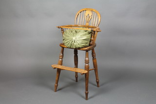 Barry Murphy, a child's elm Windsor high chair with crinoline stretcher 35" 