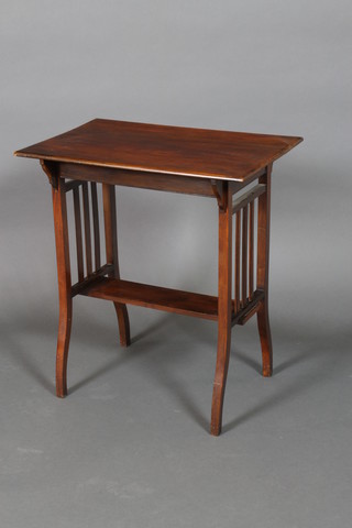 An Edwardian Art Nouveau rectangular mahogany 2 tier occasional table with undertier 26 1/2" 