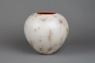 John Nuttgens, a Studio ceramic baluster vase with eggshell style glaze 8" 