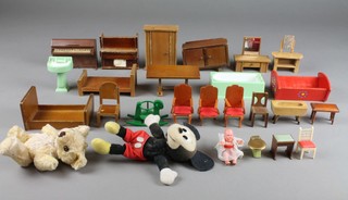 A collection of dolls house furniture etc