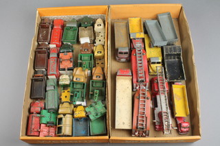 2 crates containing various toy fire engines, break down vehicles etc, play worn