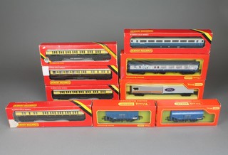 4 Hornby OO gauge coaches - 2 x R429 WR coach and 2 x R430 WR coach and 5 other items of rolling stock 