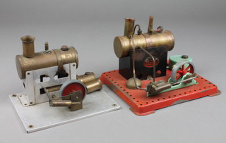 A Mamod stationary steam engine 8", 1 other 7" 