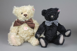 A Steiff British Collectors limited edition teddy bear 2010 13", complete with certificate and boxed and a 2008 Steiff black Petsy bear 12", boxed and with certificate