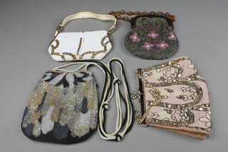 3 ladies evening bead work bags and 1 other