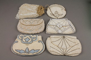 6 French bead work purses