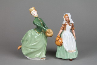 A Royal Doulton figure - The Milkmaid HN2057 6 1/2" and ditto Grace HN2318 8"