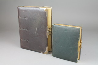 2 Victorian leather bound family photograph albums