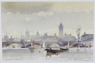 Malcolm Rogers, watercolour, a study of the Thames at Westminster, signed 12" x 18" 