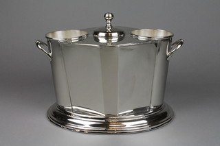 An Art Deco style silver plated 2 bottle wine cooler