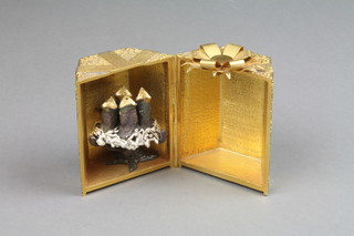 Stuart Devlin, a silver and silver gilt Twelve Years of Christmas Surprise box - Four Calling Birds, enclosed in a hexagonal box with ribbon festoon, limited edition no 76/100, boxed, London 1973, approx.608 grams