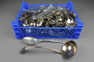 A large quantity of silver plated Kings pattern cutlery 