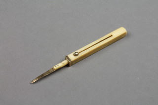 A 19th Century S Morden & Co gold mounted ivory toothpick 2" 