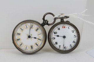 2 Continental silver fob watches