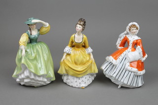 3 Royal Doulton figures - Noelle HN2179 7", Buttercup HN2309 8" and Coralie HN2307 7" 