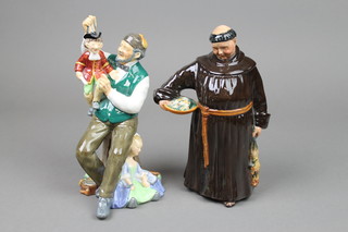 2 Royal Doulton figures - The Jovial Monk HN2144 8" and The Puppet Maker HN2253 8 1/2" 