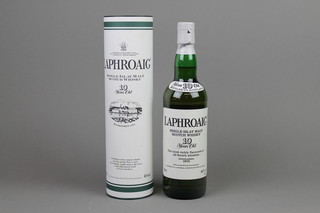 Laphroaig, a 70cl bottle of 10 year old malt whisky